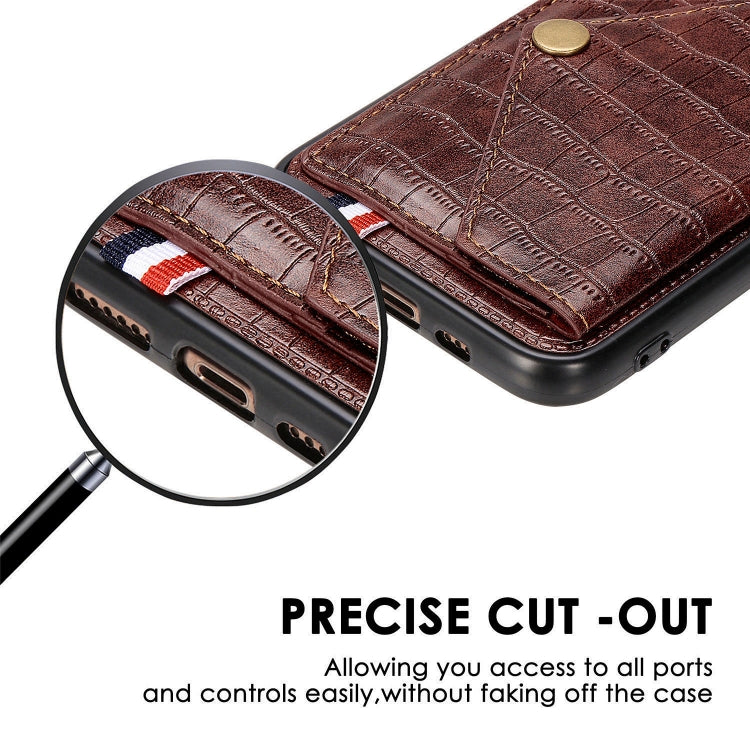 For Huawei Y7P/P40 Lite E Crocodile Pattern Envelope Card Package Phone Case With Magnet And Bracket Function