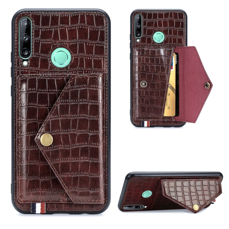 For Huawei Y7P/P40 Lite E Crocodile Pattern Envelope Card Package Phone Case With Magnet And Bracket Function