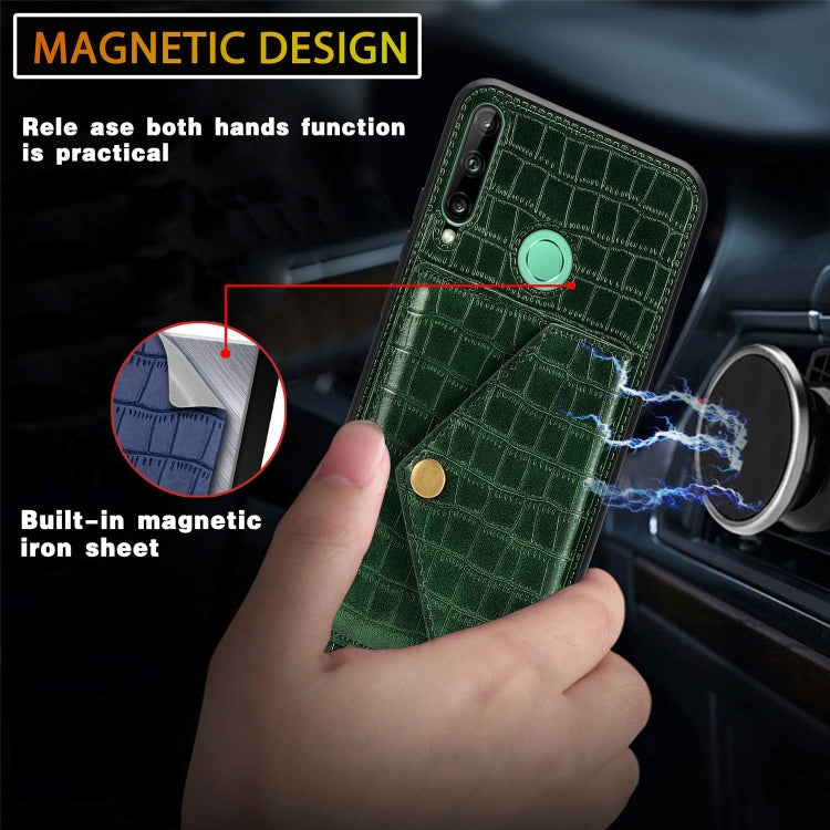 For Huawei Y7P/P40 Lite E Crocodile Pattern Envelope Card Package Phone Case With Magnet And Bracket Function