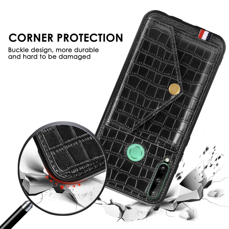 For Huawei Y7P/P40 Lite E Crocodile Pattern Envelope Card Package Phone Case With Magnet And Bracket Function