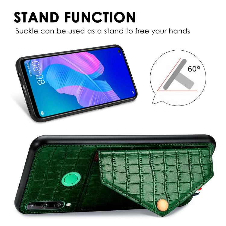 For Huawei Y7P/P40 Lite E Crocodile Pattern Envelope Card Package Phone Case With Magnet And Bracket Function