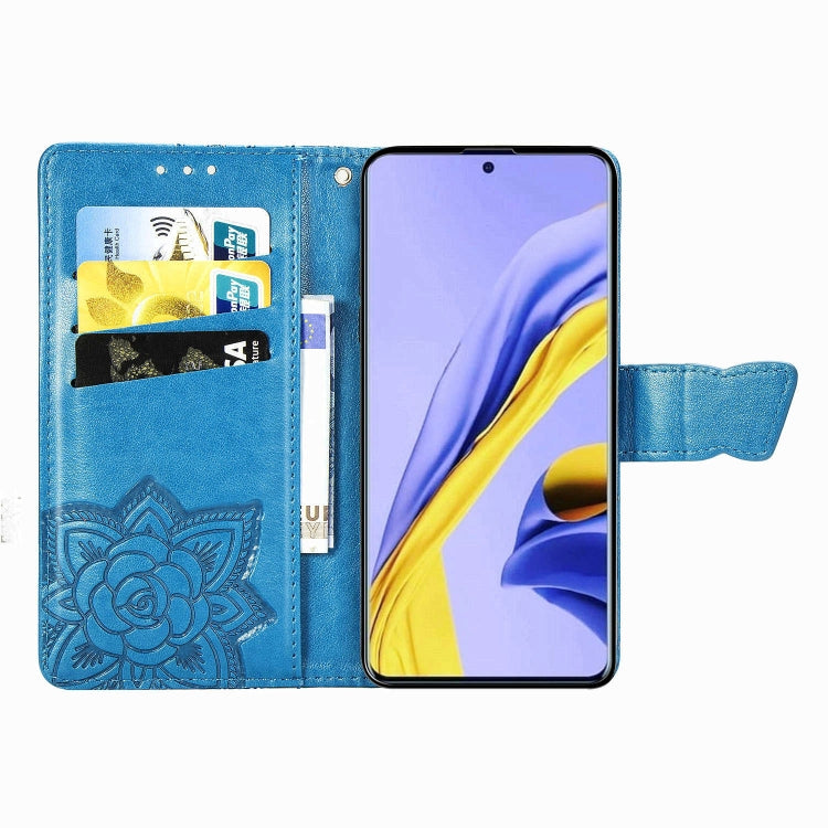 For Galaxy A51 5G Butterfly Love Flower Embossed Horizontal Flip Leather Case with Bracket / Card Slot / Wallet / Lanyard