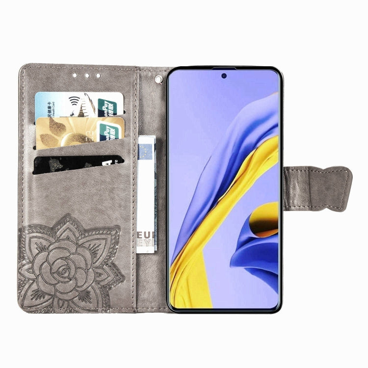 For Galaxy A51 5G Butterfly Love Flower Embossed Horizontal Flip Leather Case with Bracket / Card Slot / Wallet / Lanyard