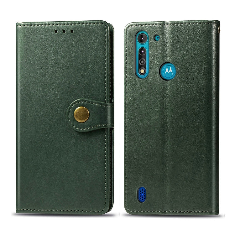 For Moto G8 Power Lite Retro Solid Color Leather Buckle Phone Case with Lanyard & Photo Frame & Card Slot & Wallet & Stand Function