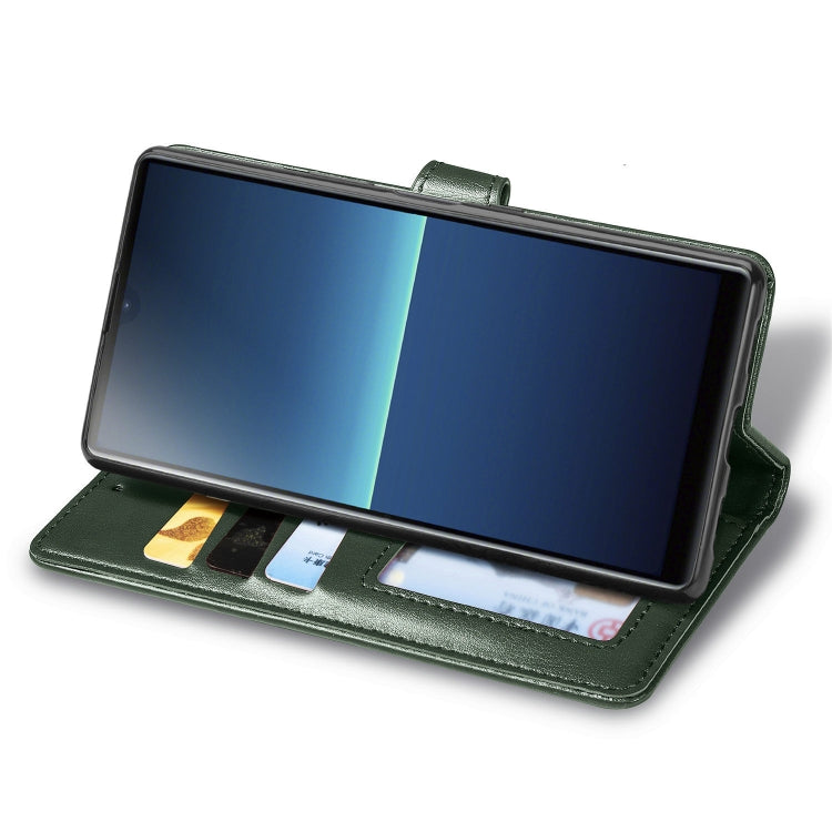 For Sony Xperia L4 Retro Solid Color Leather Buckle Phone Case with Lanyard & Photo Frame & Card Slot & Wallet & Stand Function