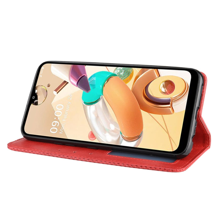 For LG K41S /K51S Magnetic Buckle Retro Crazy Horse Texture Horizontal Flip Leather Case, with Holder & Card Slots & Photo Frame
