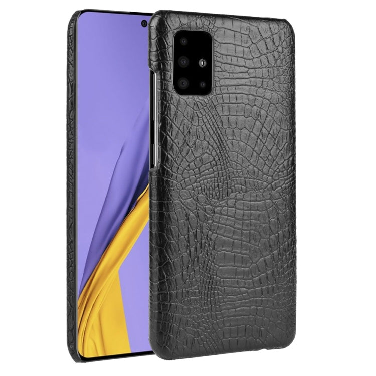 For Galaxy M51 (Side Fingerprint) Shockproof Crocodile Texture PC + PU Case