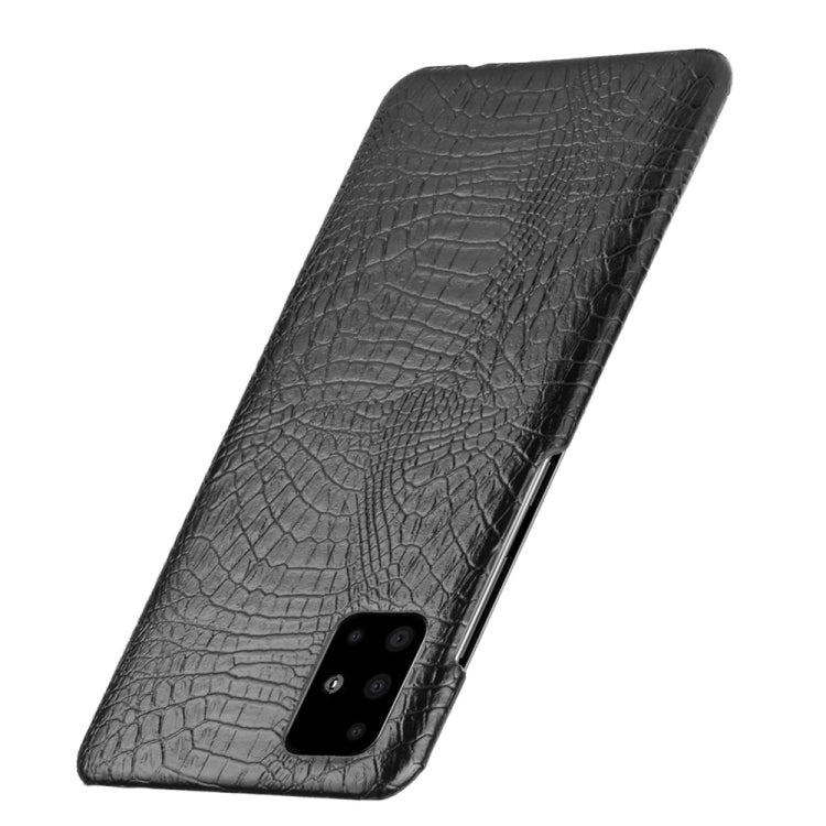 For Galaxy M51 (Side Fingerprint) Shockproof Crocodile Texture PC + PU Case