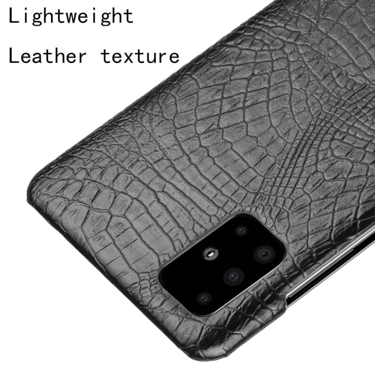 For Galaxy M51 (Side Fingerprint) Shockproof Crocodile Texture PC + PU Case