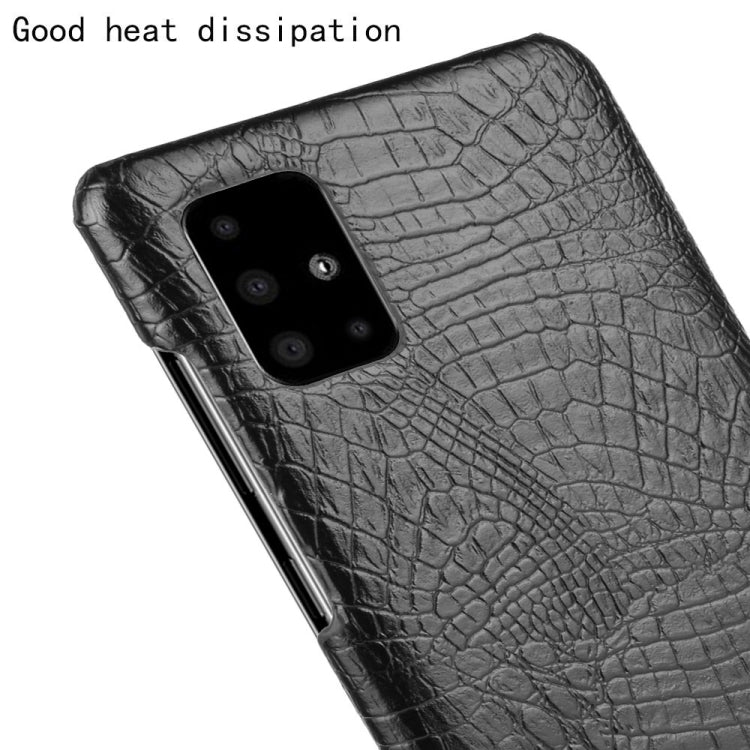 For Galaxy M51 (Side Fingerprint) Shockproof Crocodile Texture PC + PU Case