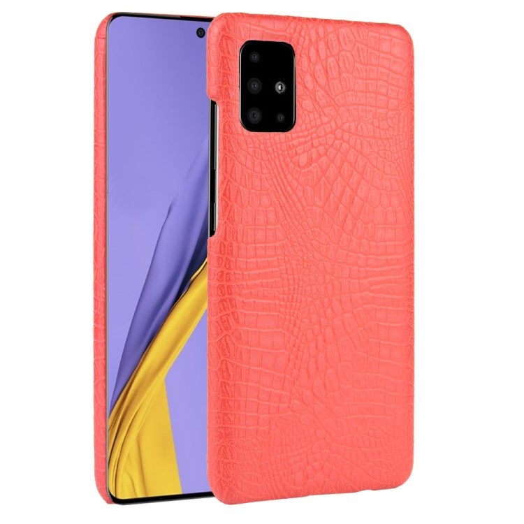 For Galaxy M51 (Side Fingerprint) Shockproof Crocodile Texture PC + PU Case