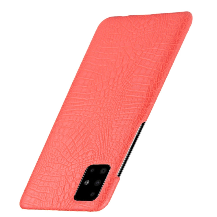 For Galaxy M51 (Side Fingerprint) Shockproof Crocodile Texture PC + PU Case