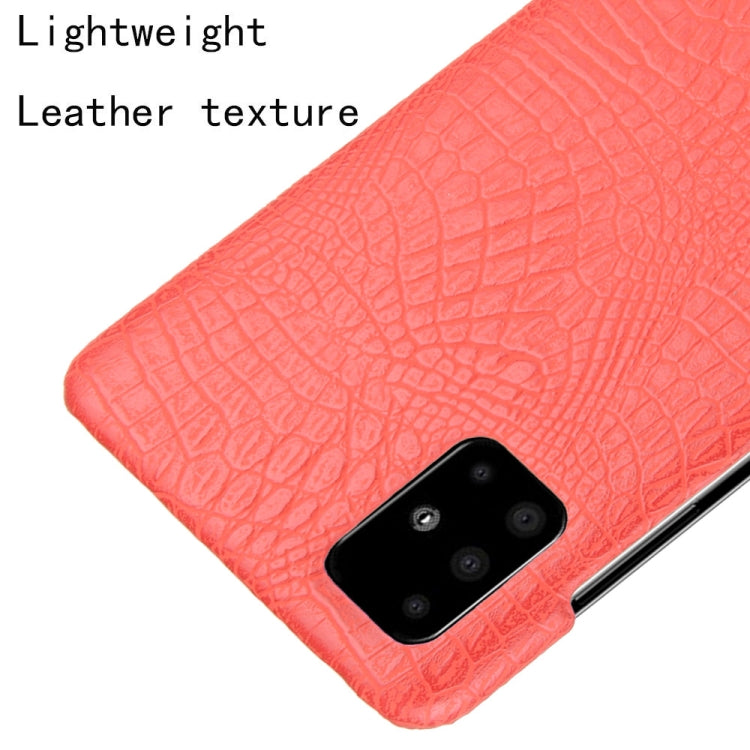 For Galaxy M51 (Side Fingerprint) Shockproof Crocodile Texture PC + PU Case