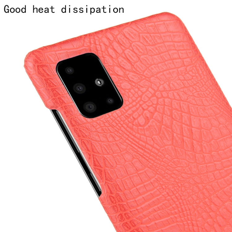 For Galaxy M51 (Side Fingerprint) Shockproof Crocodile Texture PC + PU Case