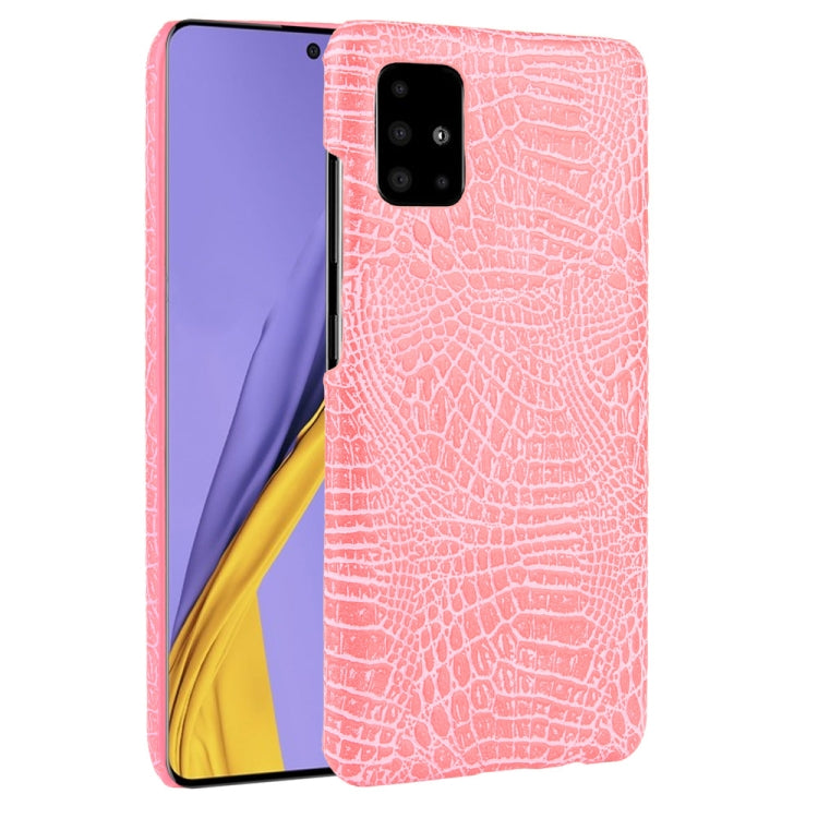 For Galaxy M51 (Side Fingerprint) Shockproof Crocodile Texture PC + PU Case