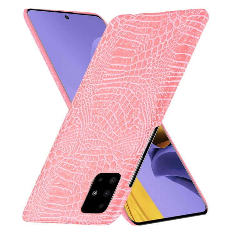 For Galaxy M51 (Side Fingerprint) Shockproof Crocodile Texture PC + PU Case