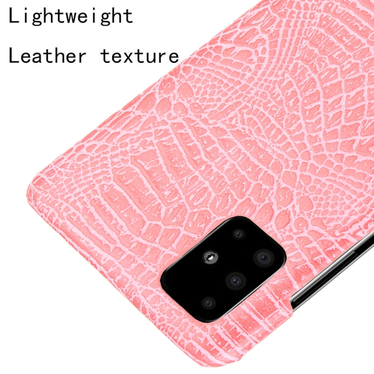 For Galaxy M51 (Side Fingerprint) Shockproof Crocodile Texture PC + PU Case