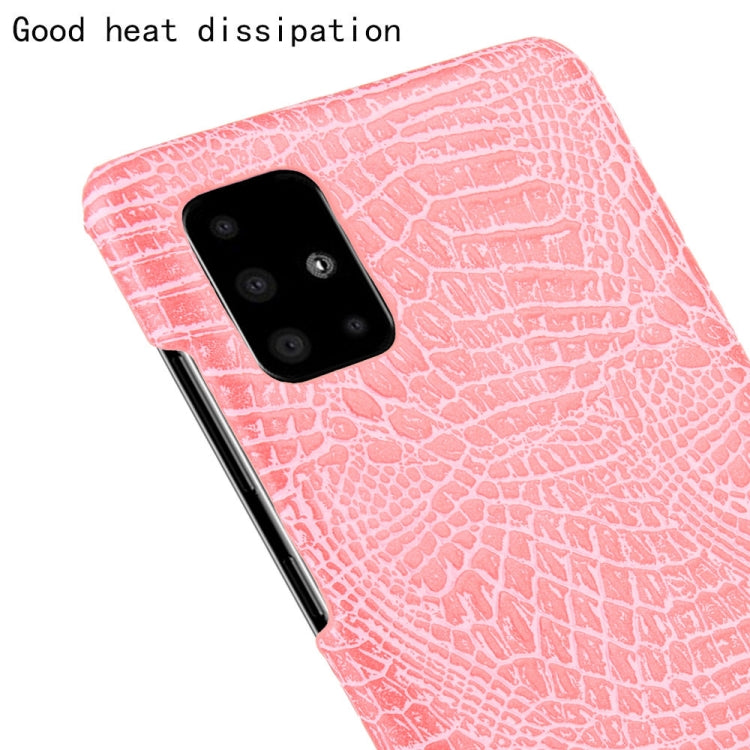 For Galaxy M51 (Side Fingerprint) Shockproof Crocodile Texture PC + PU Case