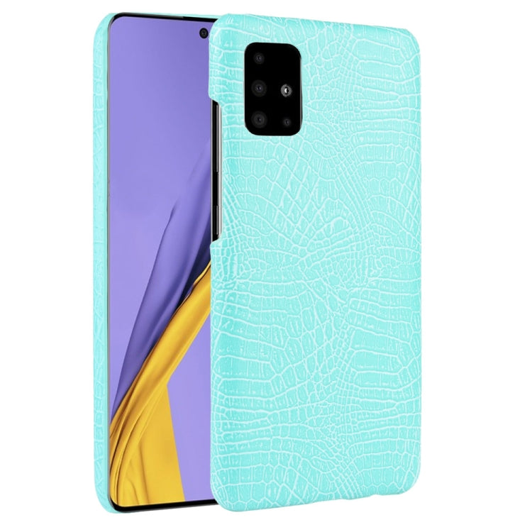 For Galaxy M51 (Side Fingerprint) Shockproof Crocodile Texture PC + PU Case