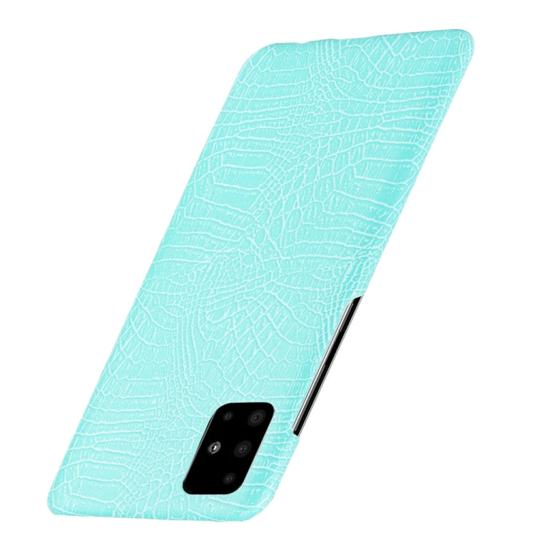 For Galaxy M51 (Side Fingerprint) Shockproof Crocodile Texture PC + PU Case