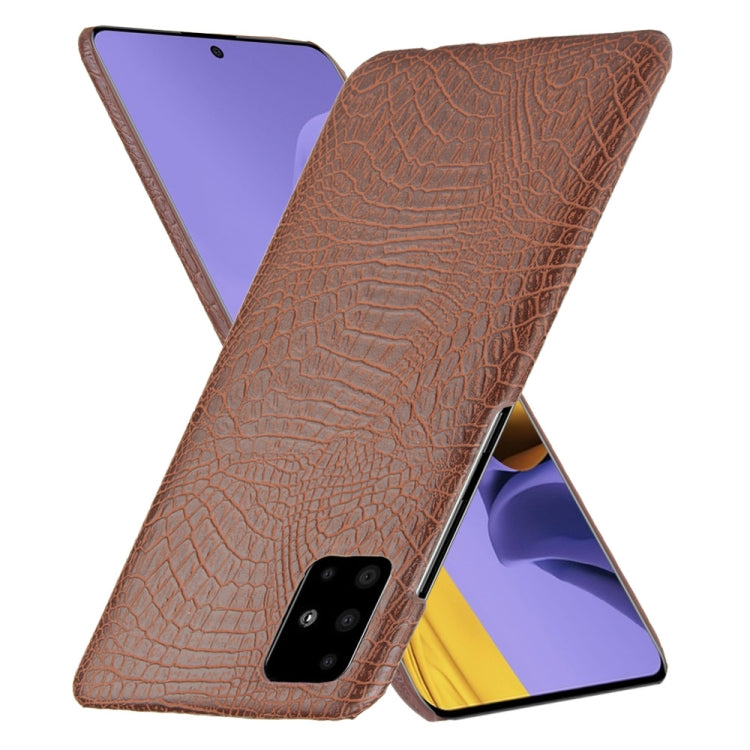 For Galaxy M51 (Side Fingerprint) Shockproof Crocodile Texture PC + PU Case