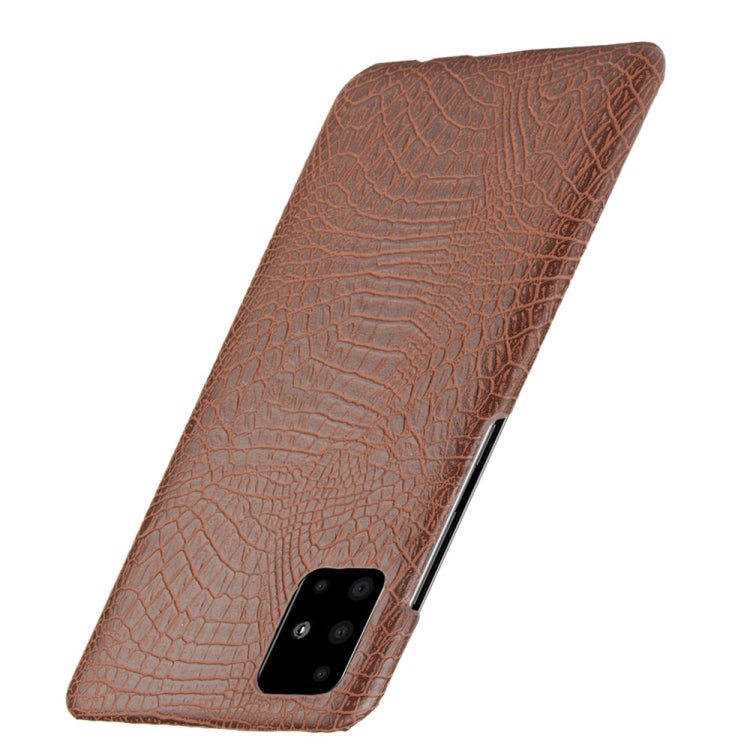 For Galaxy M51 (Side Fingerprint) Shockproof Crocodile Texture PC + PU Case