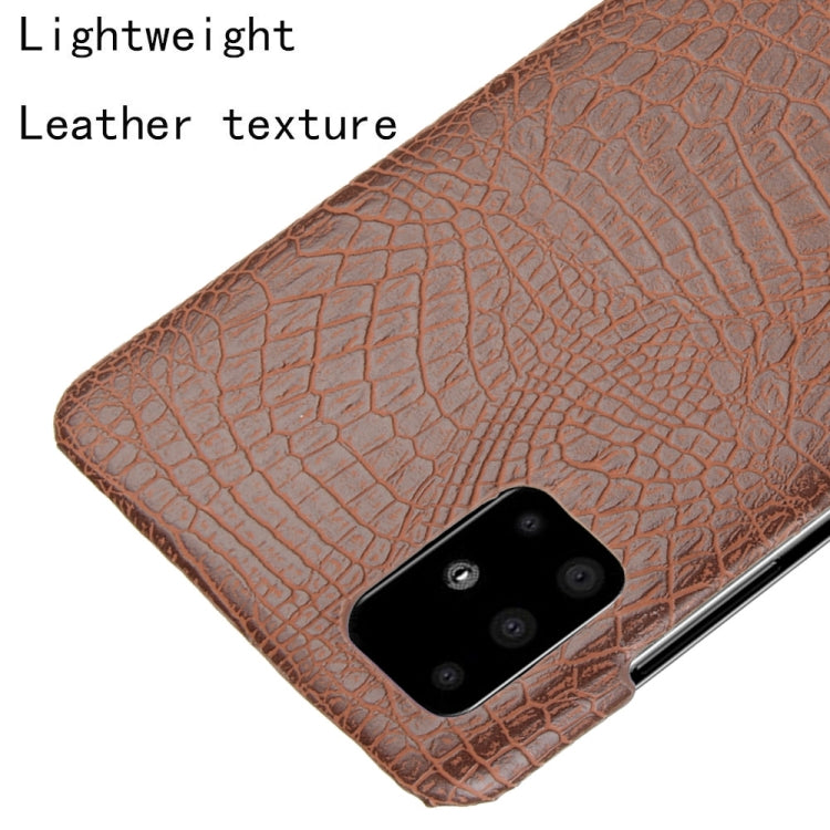 For Galaxy M51 (Side Fingerprint) Shockproof Crocodile Texture PC + PU Case