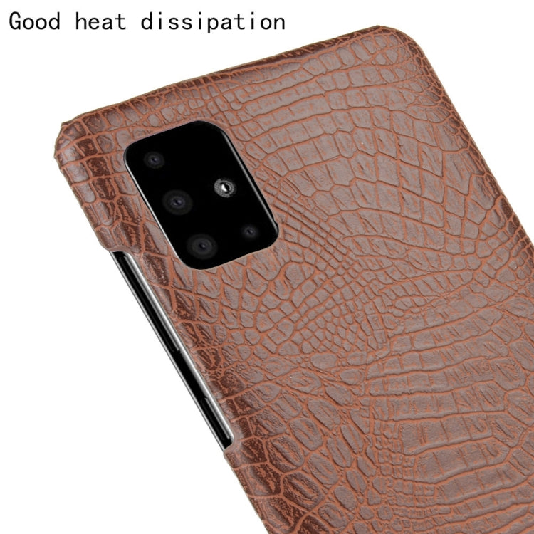 For Galaxy M51 (Side Fingerprint) Shockproof Crocodile Texture PC + PU Case