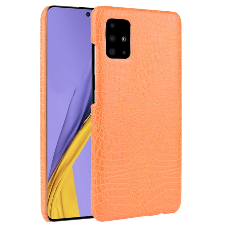 For Galaxy M51 (Side Fingerprint) Shockproof Crocodile Texture PC + PU Case