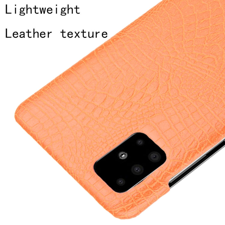 For Galaxy M51 (Side Fingerprint) Shockproof Crocodile Texture PC + PU Case