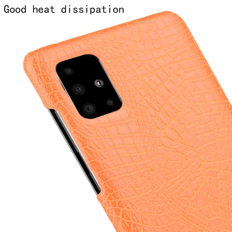 For Galaxy M51 (Side Fingerprint) Shockproof Crocodile Texture PC + PU Case