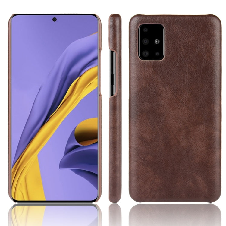 For Samsung Galaxy M51 (Side Fingerprint) Shockproof Litchi Texture PC + PU Case