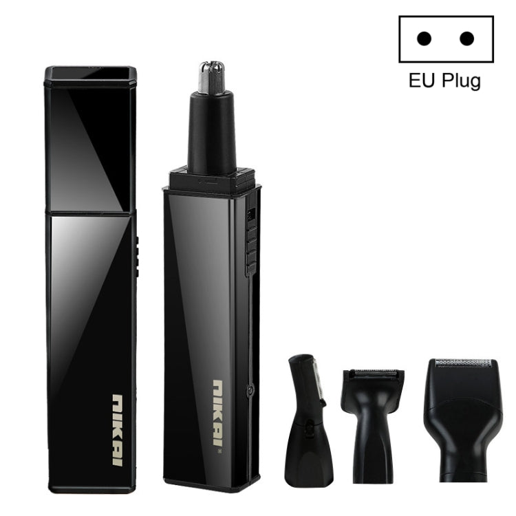Multi-function Electric Nose Hair Trimmer 4 In 1 Mini Shaver Earlock Eyebrow Trimming Set, EU Plug(Black)