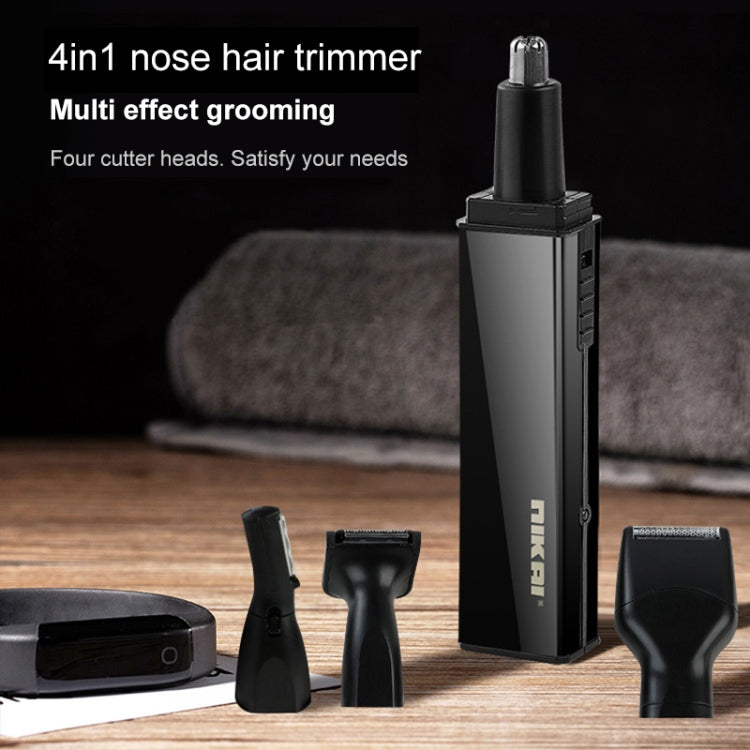 Multi-function Electric Nose Hair Trimmer 4 In 1 Mini Shaver Earlock Eyebrow Trimming Set, EU Plug(Black)