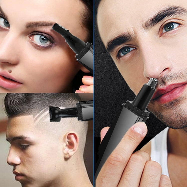 Multi-function Electric Nose Hair Trimmer 4 In 1 Mini Shaver Earlock Eyebrow Trimming Set, EU Plug(Black)
