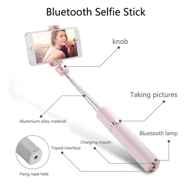 Fashion Mini Bluetooth Selfie Stick-S3,Universal With Mirror Pocket Size PINK for Android phone(Pink)