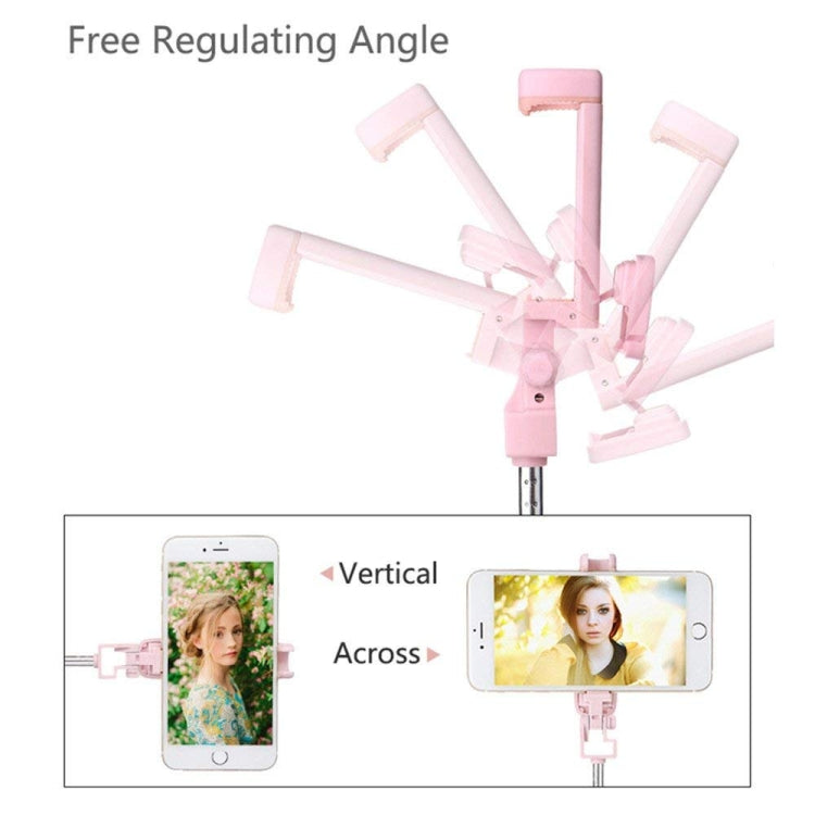 Fashion Mini Bluetooth Selfie Stick-S3,Universal With Mirror Pocket Size PINK for Android phone(Pink)