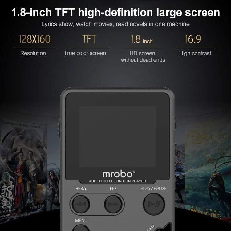 1.8 inch HIFI MP3 Player Metal High Sound Quality Entry-level Lossless Music Player, Support TF Card / FM  / E-book, Memory Size:8GB(Grey)