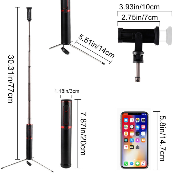 spash Bluetooth Portable Handheld Mini Tripod 3 in 1 Monopod Selfiestick for iPhone Samsung Huawei Xiaomi Android