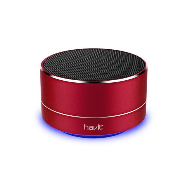 Havit M8 Wireless Bluetooth Speaker Super Bass 3D Stereo Loudspeaker Portable Speaker with 3.5mm Aux, Support Micro SD Card, FM radio(Red)