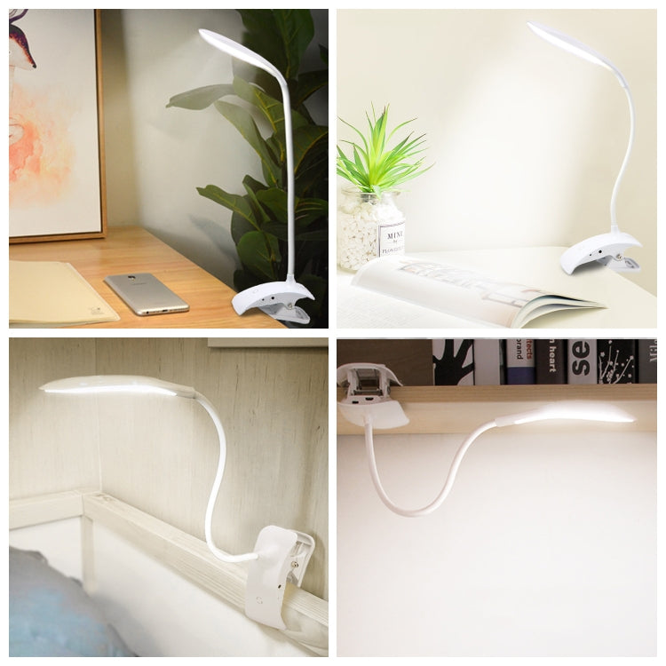3.2W USB LED Eye-Protection Folding Clip Table Lamp Dimmable Bendable Reading Study Desk Lamp with Clip Stand