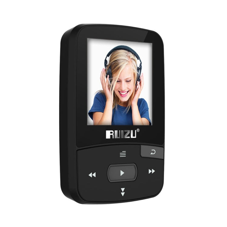 Original RUIZU X50 Sport Bluetooth MP3 Player 8GB Clip Mini with Screen Support FM,Recording,E-Book,Clock,Pedometer(Black)