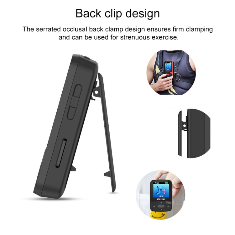 Original RUIZU X50 Sport Bluetooth MP3 Player 8GB Clip Mini with Screen Support FM,Recording,E-Book,Clock,Pedometer(Blue)