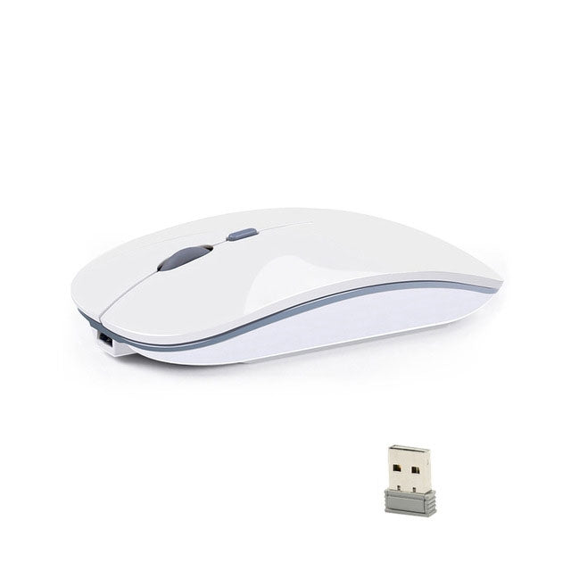 2.4Ghz Rechargeable Ergonomic Wireless Optical Mouse(White)