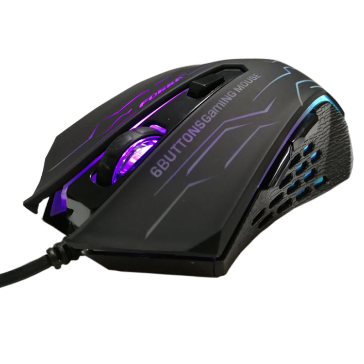 FORKA Silent Click USB Wired Gaming Mouse with 6 Buttons 3200DPI(Black)