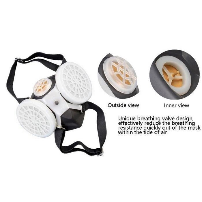 Labor Protection Protective Mask Industrial Dust Particle Filter Respirator(Gray)