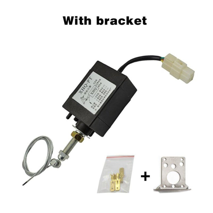 Normally Close DC 12V/24V Diesel Engine Flame Out Device Engine Stop Solenoid Valve XHQ-PT Power Off Pull Type Flameout Magnetic 12V Without bracket