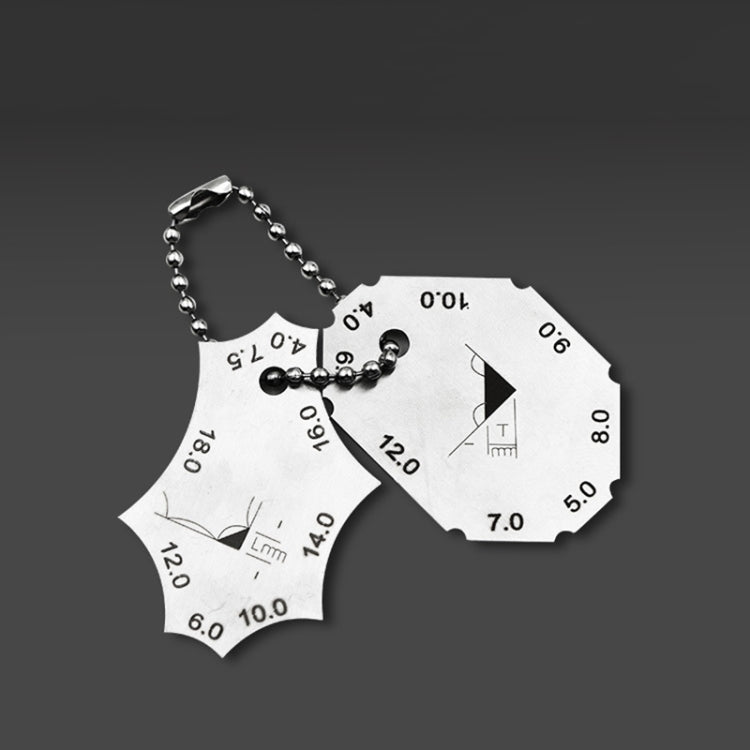 2Pcs/Set Stainless Steel Welding Gauge Key Pocket Gage Weld Seam Test Ulnar Inspection Ruler Welding Tools