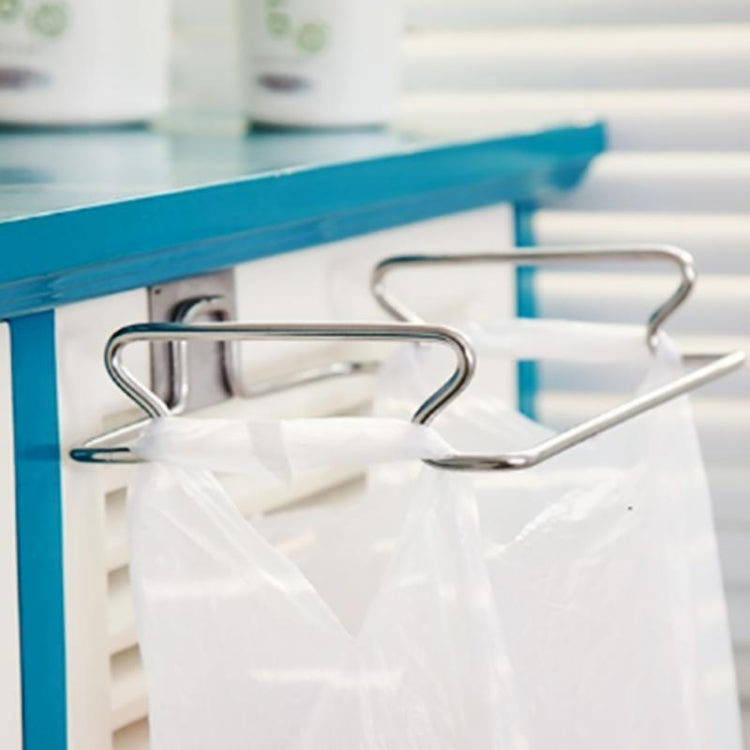Stainless Steel Hanging Garbage Trash Bag Holder Storage Hanger Rack