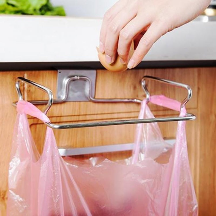 Stainless Steel Hanging Garbage Trash Bag Holder Storage Hanger Rack